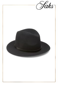 A slightly wider brim gives this fabulous fedora a relaxed sensibility, in rich felted wool with leather trim on the band. Asymmetrical raw-edge brim, about 2.5 Wool/polyurethane Made in USA ABOUT THE BRAND Cheap Black Wide Brim Felt Hat, Black Wool Felt Hat With Flat Brim, Black Artisan Brimmed Fedora, Artisan Black Flat Brim Fedora, Black Felt Hat With Short Brim, One Size, Wide Brimmed, Rag & Bone, Leather Trims, Fedora