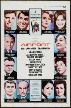 an old movie poster for airport starring actors from the 1960s's and early'80s's