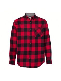 Rojo Casual Collar manga larga Tela Guingán,A cuadros Camisa Embellished No-Elástico Plaid Cotton Flannel Shirt With Placket, Winter Cotton Shirt With Button Cuffs, Classic Cotton Flannel Shirt For Winter, Winter Cotton Shirt For Casual Gatherings, Winter Casual Cotton Shirt, Casual Yarn-dyed Cotton Flannel Shirt, Yarn-dyed Long Sleeve Cotton Flannel Shirt, Yarn-dyed Cotton Long Sleeve Flannel Shirt, Yarn-dyed Cotton Flannel Long Sleeve Shirt