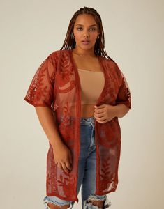 Plus Size Sheer Lace Cardigan – 2020AVE Casual Open Front Beach Cover-up Outerwear, Oversized Fall Cover-up For Vacation, Bohemian Short Sleeve Spring Outerwear, Bohemian Short Sleeve Outerwear For Fall, Short Sleeve Summer Outerwear For Beach, Oversized Bohemian Outerwear For Day Out, Bohemian Oversized Outerwear For Day Out, Long Fall Cover-up For Day Out, Spring Beach Cover-up Duster