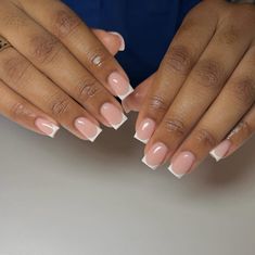 Black Women Nails Design, French Tip Regular Nails, Sharp Square French Tips, Naglar French Tip, Short White Tip Nails, Short White French Tip Nails, Elegant Touch Nails, Sharp Nails