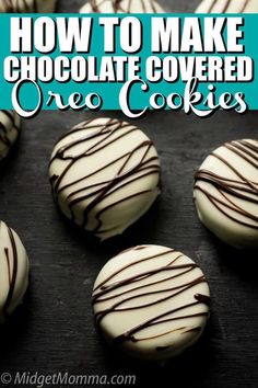 how to make chocolate covered oreo cookies on a baking sheet with text overlay