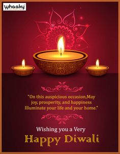 happy diwali greeting card with lit candles