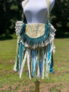 Trendy Fringe, Boho Purse, Industrial Machine, Fringe Purse, Fringe Bags, Boho Purses, Hand Bags, Blue Lace, Rivets