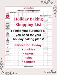 A shopping list with black and red ink with text overlays. Baking Ingredients List, List For Christmas, Pretzel Dessert, Snickers Salad, Pretzel Desserts, Cranberry Cheesecake, Cut Recipe, Cranberry Cake, Baking Games