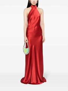 Bridesmaid Guide, Gown Red, Michelle Mason, Silk Gown, Red Silk, Silk Satin, Floor Length, Open Back, Red Roses