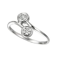 two stone diamond ring in white gold