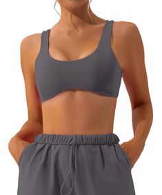 PRICES MAY VARY. Material: Plain sport crop top, made with high-quality nylon and spandex fabric, good stretchy, soft, sweat-wicking and not to shrink. Design: Stretchy straps and additional support with removable pad. Smooth-soft wireless tank top styling, featuring a sexy low scoop neck, sleeveless, backless and curve design, solid strappy crop tank top, beautify your body curve, increase the fashion sexy style. Pad Sport Top: Padded crop sport bra with removable pads for convenient adjustment Sports Crop Tops, Summer Capsule, Joah Brown, Sport Bra Top, Bralette Crop Top, Yoga Tank, Sweater Vest Women, Yoga Tank Tops, Workout Running