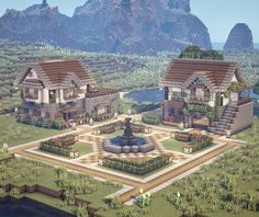 Minecraft Gardens, Minecraft Park, Minecraft Beach House, Minecraft Building Ideas, Minecraft Garden, Minecraft Shaders, Minecraft House Plans