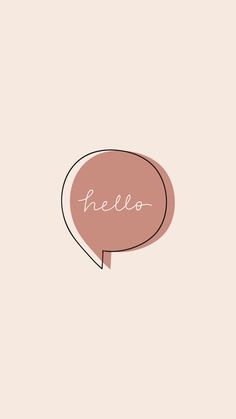 a pink speech bubble with the word hello written in white ink on top of it