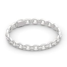 Express your creative side with the simple elegance of our chain bracelet. Crafted in sterling silver, the stylish piece gives your look a playful edge that lets you tell your story in your own unique way. Discover the complete selection of our classic chain bracelet for women.Carat Weight: 4.068 ctStone Size: 1.5,1.1,0.9 mmNumber of Stones: 344 Stone Shape: RoundStone Color: Diamond WhiteWeight: 13.52 gWidth: 8.5 mmHeight: 4.8 mmThickness: 7 mmMaterial: Stone Type: Jeulia® StonePlating Color: S Everyday White Gold Chain Bracelet, Classic White Gold Charm Bracelet With Silver Chain, Classic Silver Chain Bracelet, Everyday White Gold Chain Bracelet With Solid Link, Sterling Silver Bracelet With Silver Chain For Everyday Wear, Luxury Everyday Sterling Silver Chain Bracelet, Timeless White Gold Chain Link Bracelet, Everyday Luxury Sterling Silver Chain Bracelet, White Gold Link Bracelets With Cable Chain