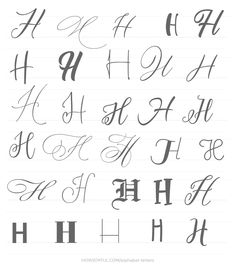 the upper and lower letters are drawn in cursive writing