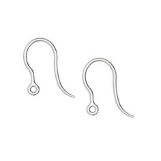 pair of hooks on white background with clippings for earring, side view