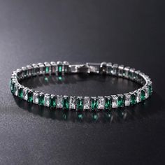 Cubic Zirconia Tennis Bracelet Women Bracelet Fashion 2023 Green. Available In 2 Sizes: 1) 19 Cm ( 7.48 Inches ) 2) 17 Cm ( 6.693 Inches ) Please, Add Your Selected Size In Comments When Placing The Order! Green Cubic Zirconia Crystal Bracelet, Elegant Green Tennis Bracelet For Party, Bracelet Tennis, Cubic Zirconia Bracelet, Chain Bracelets, Women's Jewelry Sets, Bangles Style, Hand Chain, Gold Bracelet Chain