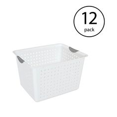 Declutter your space with this 12-pack of Sterilite Deep Ultra Stackable Plastic Storage Bin Basket Totes which are ideal for a wide variety of uses including organizing countertops, kitchen cabinets, pantries, and shelving around the home. Store your vegetables in a pantry, supplies in a bathroom, or organize cleaning supplies under the sink. Plus, these totes are ideal for storing CDs, DVDs, laundry, or office supplies too, or just about anywhere a person needs to control some clutter. The con Organize Cleaning Supplies, Pantry Bins, Closet Organization Bins, Stackable Plastic Storage Bins, Plastic Storage Totes, Storing Vegetables, Storage Bins Organization, Cleaning Supplies Organization, Storage Totes