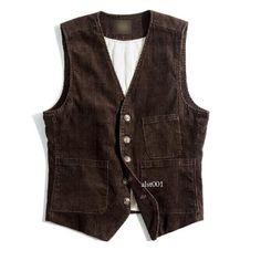 New Men's Retro Corduroy Waistcoat England Style Sleeveless Jacket Casual Vest Condition: 100% Brand New And High quality! Material: Corduroy Color: As Picture Size: S-4X L Season: Spring, Fall, Summer, Winter Occasion: Casual,Party,Daily, School, Work, Office,Business,Workwear Package Includes: 1 Pcs (Accessories not included) Please note: 1.Please allow a little error due to manual measurement. 2.The color maybe a little difference because of the light,screen reflection etc. 3.If you are not sure what size to choose, you can tell us your height and weight, we will recommend the right size for you. Shipping 1.  Your Item(s) will be shipped within 5-15 business days once payment received. 2.  Standard shipping to US/UK,you may can get it in 7-20 Business days.      Standard Shipping for Ai Corduroy Waistcoat, Men Waistcoat, French Workwear, Hoodies Men Style, Outdoor Coats, Aesthetic Outfits Men, Mens Summer Outfits, Trendy Mens Fashion, Mens Suit Jacket