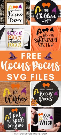 FREE Hocus Pocus SVG Files for Cricut - 8 FREE Svg Files for Hocus Pocus Cricut Craft Projects. Hocus Pocus Cricut, Halloween Cricut Crafts, Silhouette Cameo Projects Beginner, Fall Craft Fairs, Hocus Pocus Svg, Halloween Svg Files, Halloween Vinyl, Cricut Halloween, Cricut Projects Beginner