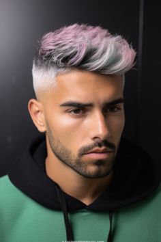 Explore the trend of a low fade combined with a two-tone hair color. This particular haircut offers an eye-catching appearance with its contrasting shades. Click here to check out more handsome low taper fade haircuts for men. Grey Hair Looks, Grey Hair Men, Haircut Designs