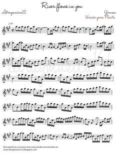 sheet music with the words river flows in you