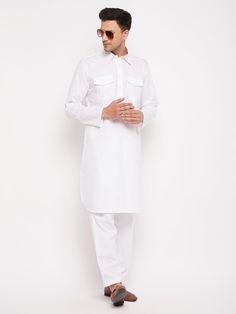 Vastramay mens white cotton blend pathani suit set White Cotton Sets For Workwear, Classic White Traditional Wear For Festive Season, White Classic Kurta For Formal Occasions, Cotton Kurta For Work And Eid, Classic White Kurta For Festive Occasions, Classic Cotton Kurta For Semi-formal Occasions, Classic Fitted Cotton Kurta, Classic White Formal Kurta, White Semi-formal Sets With Long Sleeve