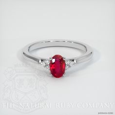 Ruby Ring 0.69 Ct. 14K White Gold | The Natural Ruby Company Subtle Luxury, Pinkish Red