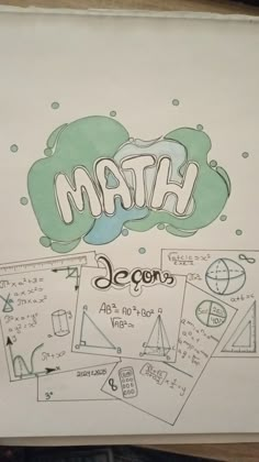 a drawing with the word math written on it and some other things in front of it