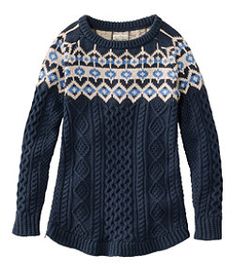 #LLBean: Women's Signature Cotton Fisherman Tunic Sweater, Fair Isle Fisherman Sweater, Fabulous Clothes, Alaska Cruise, Fair Isle Sweater, Favorite Sweater, Women's Sweaters, Style Cardigan, Well Dressed Men, Cotton Wool