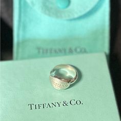 “Please Return To Tiffany & Co” 925 New York- Oval Sterling Silver Signet Ring. No Longer Sold On Tiffany Website! See Pictures For Size! Comes With Box & Pouch! Return To Tiffany, Box Pouch, Silver Signet Ring, Tiffany Co Jewelry, Ring Color, Signet Ring, Womens Jewelry Rings, See Picture, Tiffany & Co.