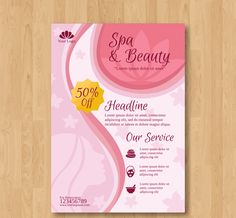 a pink flyer for spa and beauty