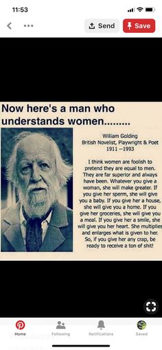 an old photo with the caption'now here's a man who understands women