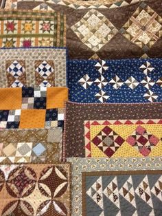 many different types of quilts are arranged together