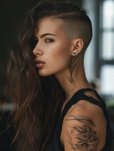 Edgy Long Hair, Long Hair Looks, Bold Haircuts, Undercut Haircut, To Braids