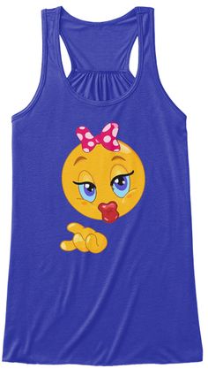 Emoji Kissing Girl True Royal Women's Tank Top Front Dance Moms, Christmas Shirts, Basic Tank Top