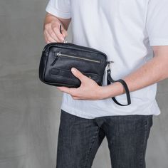 Leather mens clutch bag, Wristlet clutch purse men, Clutch for men black, Leather clutch pouch men, Wristlet handbag men, Custom clutch men Size - 23x15x5 cm (9.1x5.9x2.0 inches) Available in capri and crazy horse leather It is possible to apply personalization. Men’s Purse, Black Wallet With Mobile Phone Bag, Black Handheld Pouch For Travel, Black Handheld Travel Wallet, Black Business Pouch With Zipper Pocket, Black Clutch Wallet With Zipper Pocket, Black Travel Bag With Wrist Strap, Black Pouch With Wrist Strap For Daily Use, Black Clutch Pouch For Business