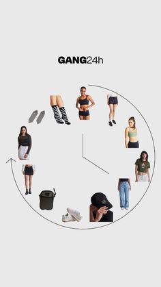 a poster with images of people in different outfits and the words gang 22h on it