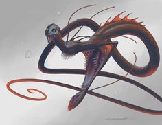 an alien like creature with long, slender arms and claws on it's back