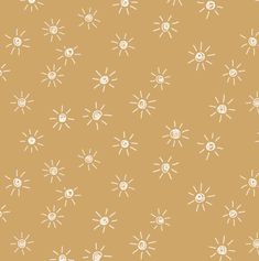 an orange background with small white flowers and circles on the center, in different sizes