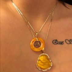 20” Chain 14kt Gold Filled Stainless Steel Orange Buddha Pendant All Sales Are Final Happy Jade Pendant Sold Separate Italian Horn Necklace, Buddha Necklace, Happy Buddha, Rainbow Necklace, Buddha Pendant, Cz Pendant, Rhinestone Heart, Spiritual Jewelry, Faux Pearl Necklace