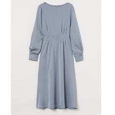 Nwt Designer Collab Dress Ships Fast Elegant Light Blue Fall Dress, Elegant Light Blue Midi Dress For Fall, Chic Blue H&m Dress, Chic Blue Dress By H&m, Fitted Blue H&m Dress, H&m Midi Length Evening Dresses, Elegant H&m Maxi Dress For Party, H&m Evening Midi Dress, H&m Formal Midi Dress