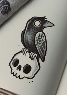 Y Tattoo Crane, Rabe Tattoo, Crow Tattoo Design, Emo Tattoos, Minimalist Tattoo Ideas, Tattoo Filler, Crow Tattoo, Crow Skull