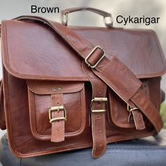 "VISIT MY SHOP FOR MORE LEATHER ITEM LINK BELOW https://www.etsy.com/in-en/shop/HandmadeCYKarigar/edit?ref=seller-platform-mcnav Expedited Shipping ,Fast Shipping , Fast delivery Guaranteed Delivery 4-5 Days PLEASE PROVIDE YOUR PHONE NUMBER FOR FAST AND BETTER DELIVERY The Bag is 100% handmade from genuine unprocessed leather and is tanned using traditional Sun tanning process and vegetable oils. No chemicals are used during the making of this bag Simple design, useful and very comfortable, desi Classic Laptop Bag With Adjustable Strap As Gift, Classic Laptop Bag As Gift, Classic Bag With Laptop Sleeve For Gift, Brown Satchel Briefcase As A Gift, Brown Satchel Briefcase For Gift, Gift Laptop Bag Satchel With Adjustable Strap, Bag For Laptop, Leather School Bag, Leather Messenger Bag Laptop