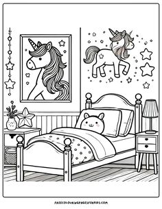 a unicorn themed bedroom