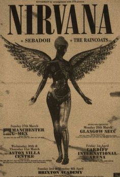 the poster for nirvana's concert at the rainbow theatre in san francisco, california