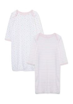 Peek-a-paw sleeves and lap shoulders make this set of cotton nightgowns a perfect choice for your baby girl. | Little Me Baby Girls Springtime Nightgowns - 2 Pack, Pink, 0-3 Months Cotton Nightgown, Nightgowns, Spring Time, 3 Months, Night Gown, 2 Pack