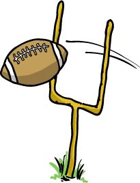 a cartoon drawing of a football on a pole