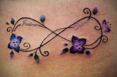 a woman's stomach with an artistic tattoo design on the side that says, friend