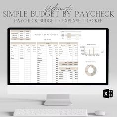 the simple budget by paycheck is displayed on a computer screen