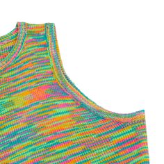 Multicolor Slim Fit Colorful Tank Sweater Trendy Colorful Winter Tops, Colorful Trendy Winter Tops, Trendy Multicolor Tops With Rainbow Print, Multicolor Color Block Tops For Spring, Playful Fall Tops In Bright Colors, Trendy Green Tops With Colorful Pattern, Trendy Green Top With Colorful Pattern, Casual Rainbow Tops For Winter, Casual Rainbow Top For Winter