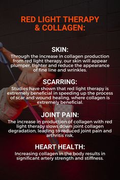 #redlighttherapy #redlighttherapybenefits #redlightstherapy #redlighttherapyathome #wellness #recovery #reliefremedies #therapy #healthaesthetic #fitnessaesthetic #fitness #fitnessworkout #fitlifestyleaesthetic #benefit #benefitsofyoga #anxiety #anxietyrelief #healthtips #musclebuilding #musclefitness #musclepainrelief #musclerecovery #musclerelief #muscleworkout #skincareaesthetic #skincare #skinroutine #skincareroutines #skinaesthetics #skinbeauty #quotes #weightloss #weight #collagen Health Benefits Of Collagen, Infrared Sauna Benefits, Sauna Benefits, Skin Aesthetics, Iv Therapy, Muscle Pain Relief, Holistic Remedies, Laser Therapy