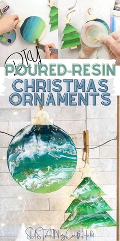 christmas ornaments made with melted paper and glue